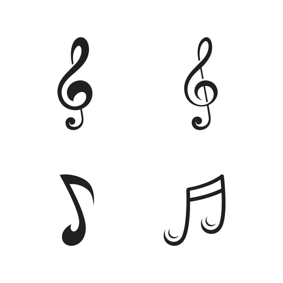 Melody Icon Vector Illustration, Music ,melody note icon template