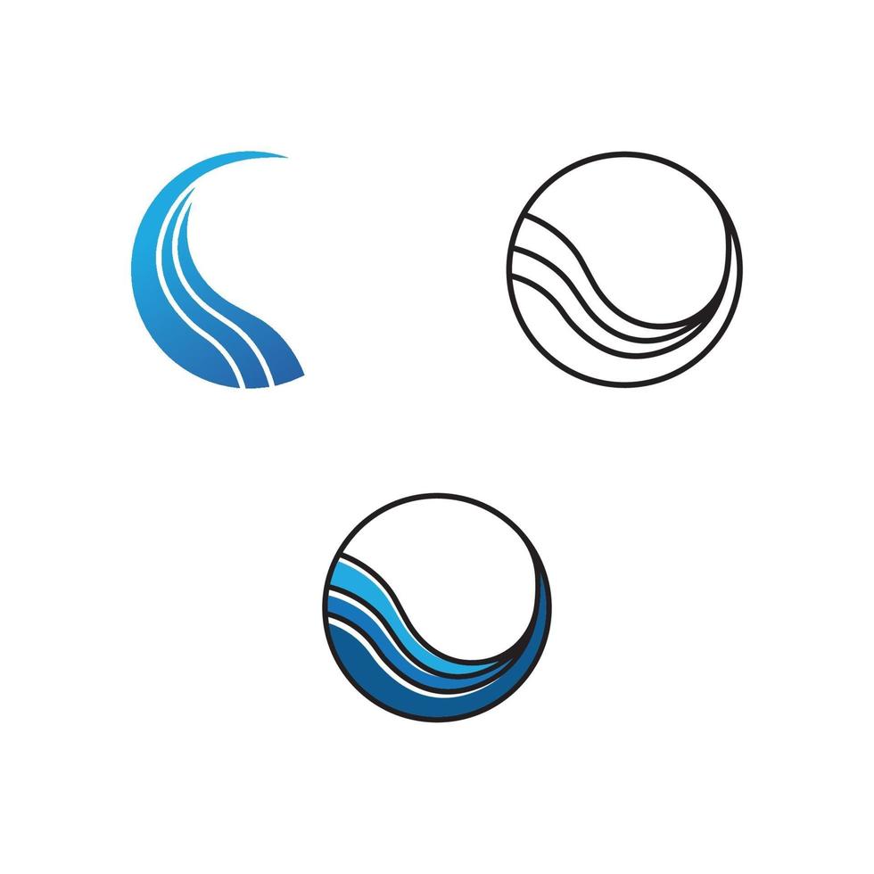 Water wave icon logo vector template