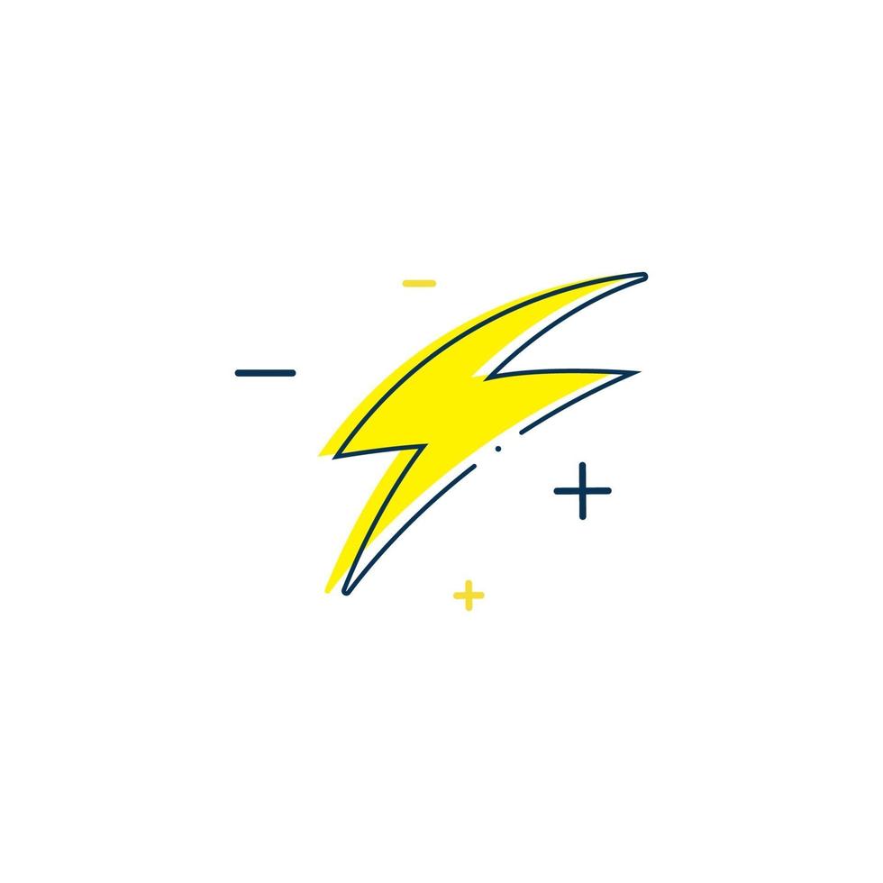 contorno del icono de relámpago. icono de flash de rayo de línea aislado sobre fondo blanco. vector