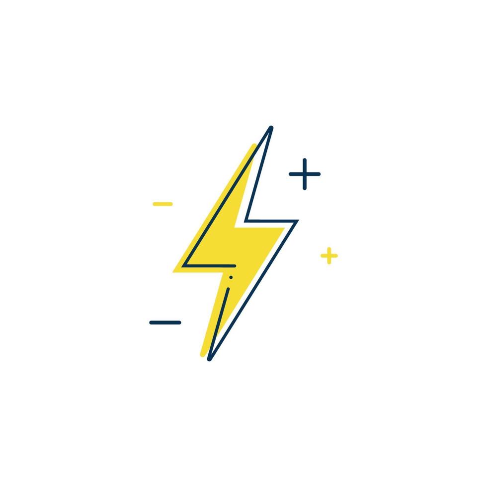 lightning flash icon outline . line lightning flash icon isolated on white background. vector