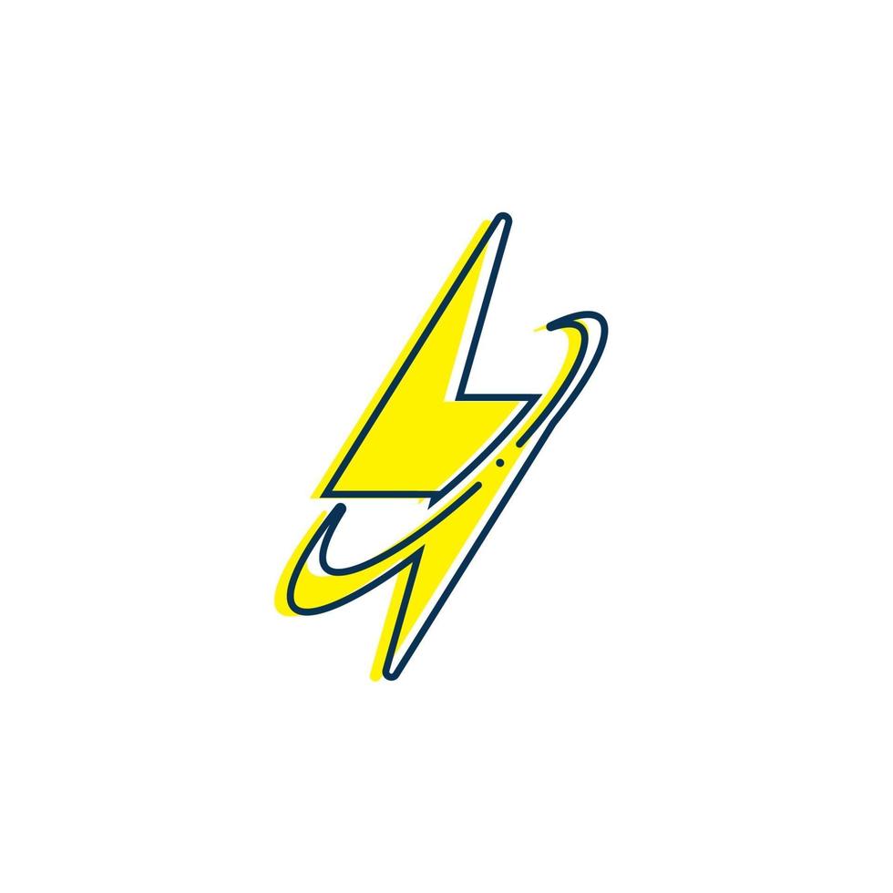 contorno del icono de relámpago. icono de flash de rayo de línea aislado sobre fondo blanco. vector