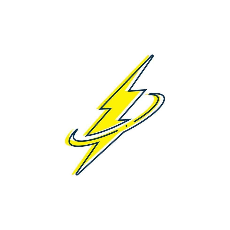 contorno del icono de relámpago. icono de flash de rayo de línea aislado sobre fondo blanco. vector