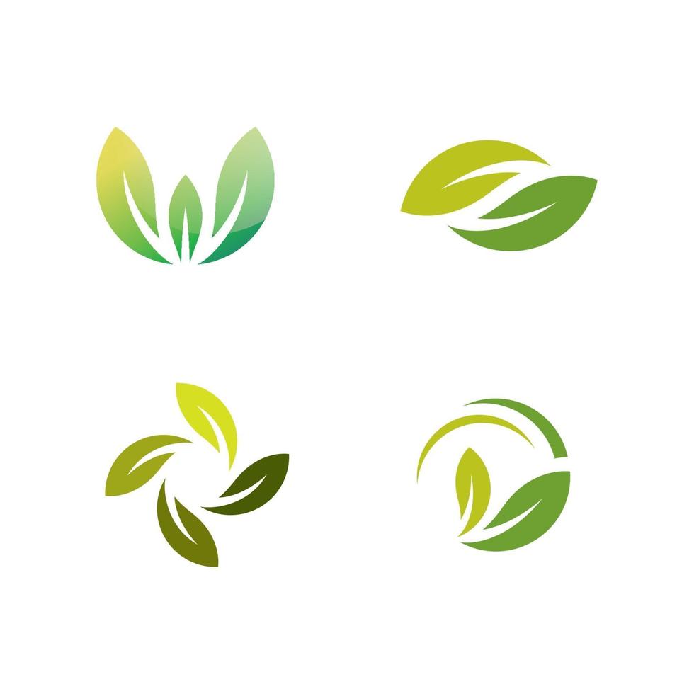 elementos de plantilla de diseño de icono de logotipo de hojas ecológicas vector