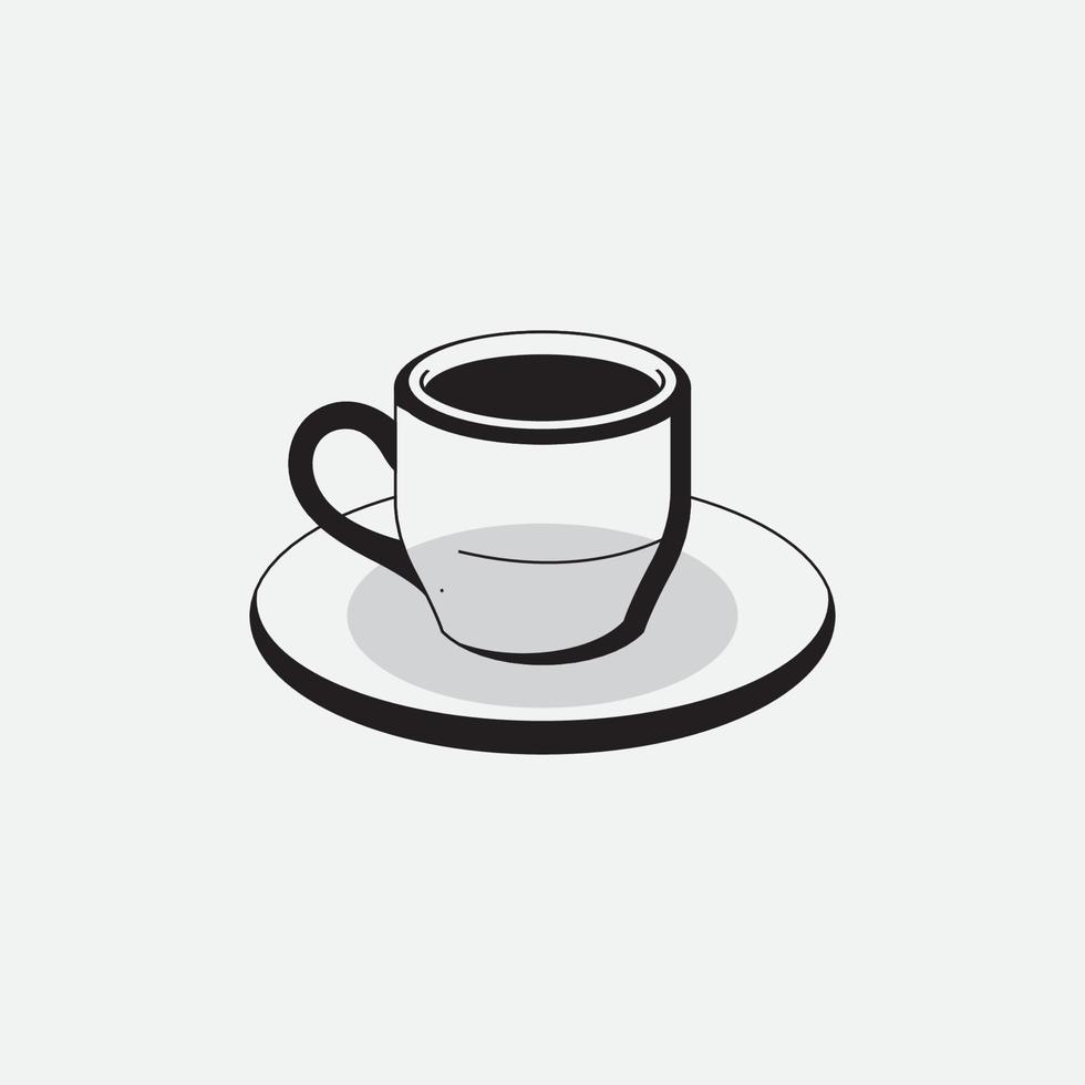 icono de taza de café caliente sobre fondo blanco vector