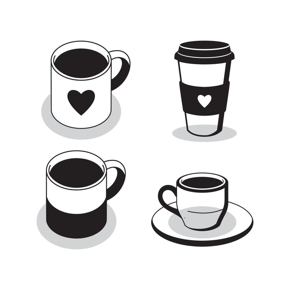 icono de taza de café caliente sobre fondo blanco vector