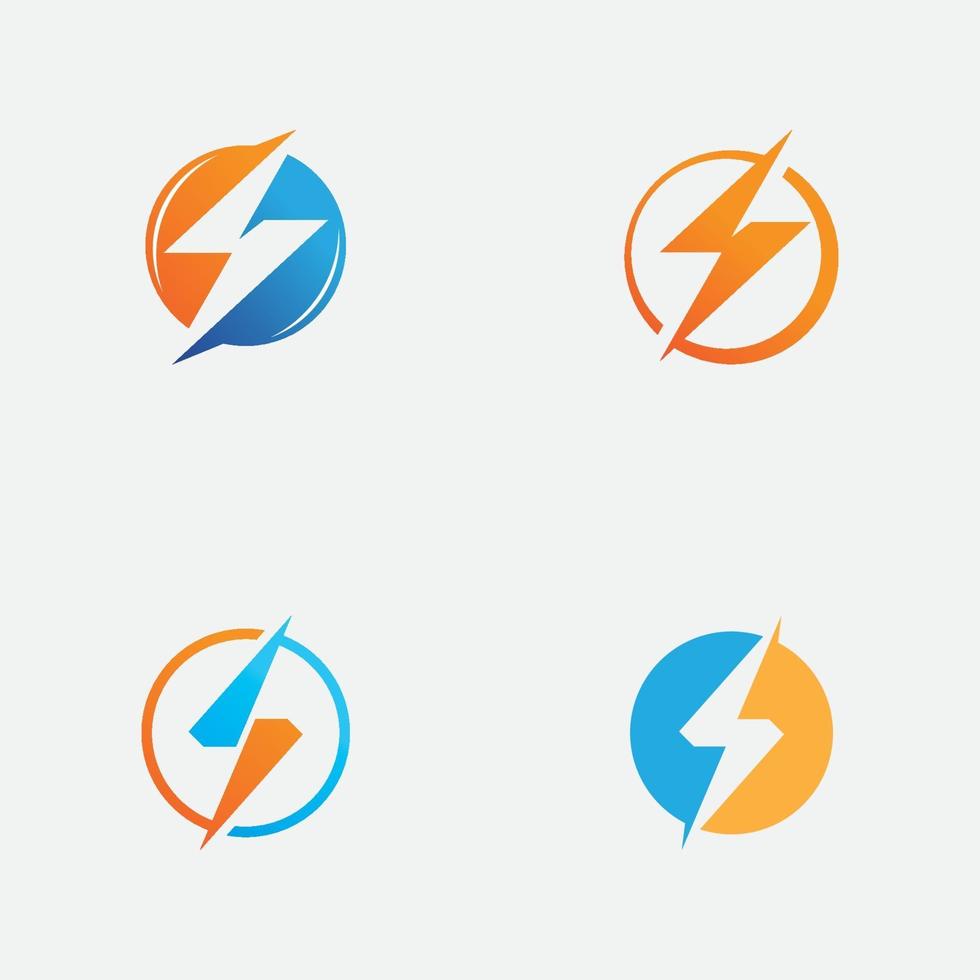 Establecer relámpago, icono de vector de plantilla de logotipo flash