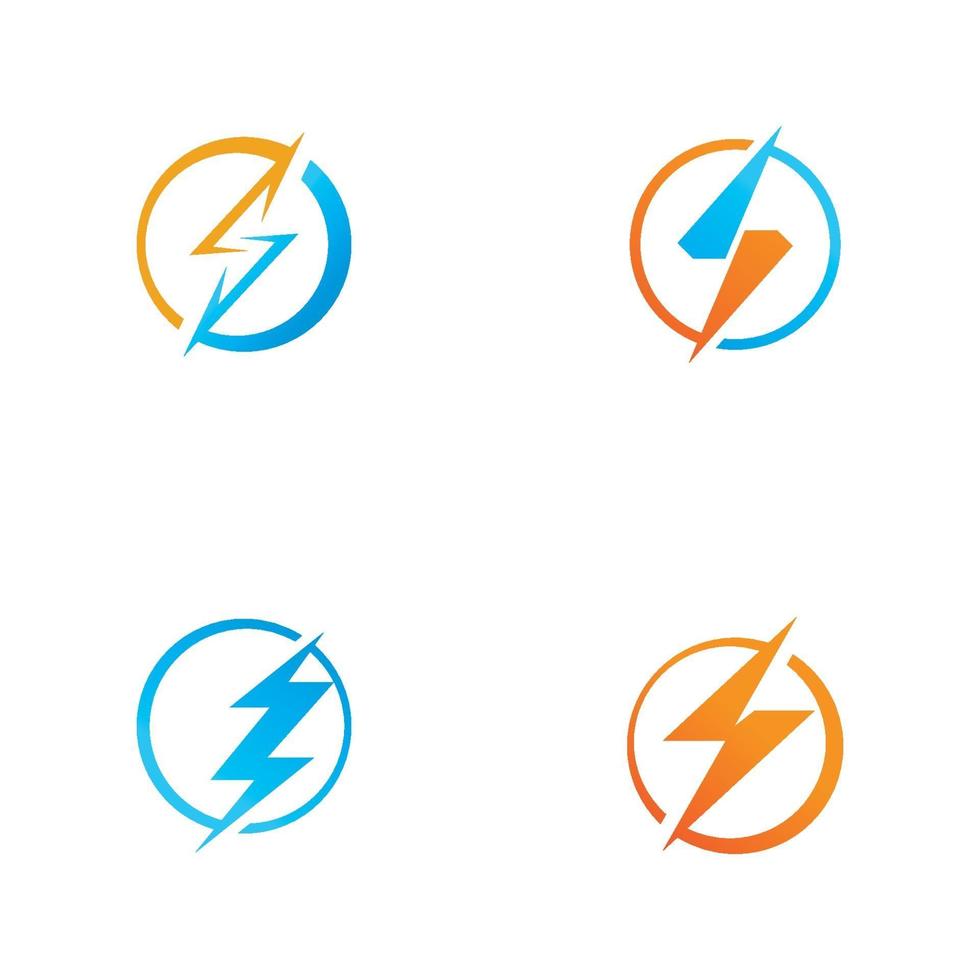 Establecer relámpago, icono de vector de plantilla de logotipo flash