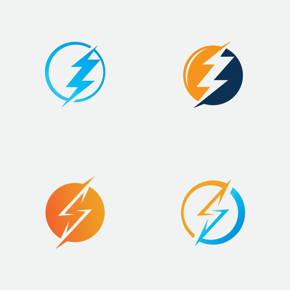Establecer relámpago, icono de vector de plantilla de logotipo flash