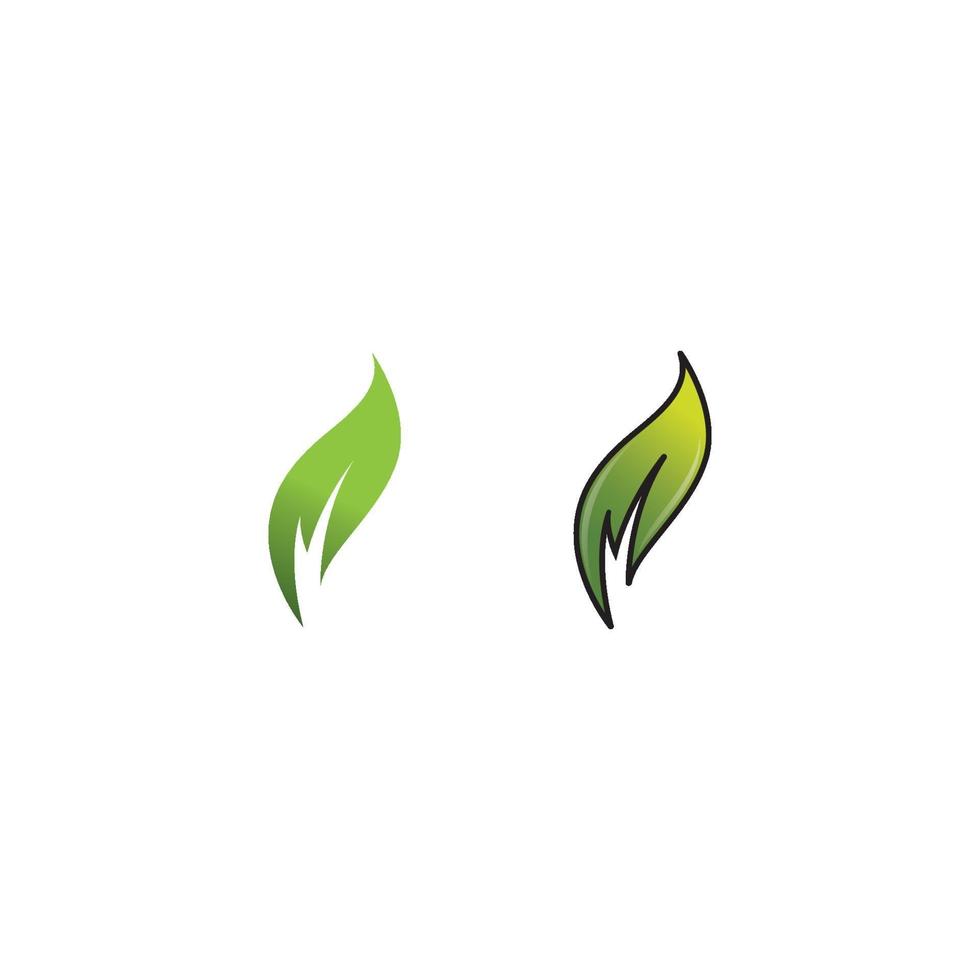 logotipos de la ecología de la hoja del árbol verde vector