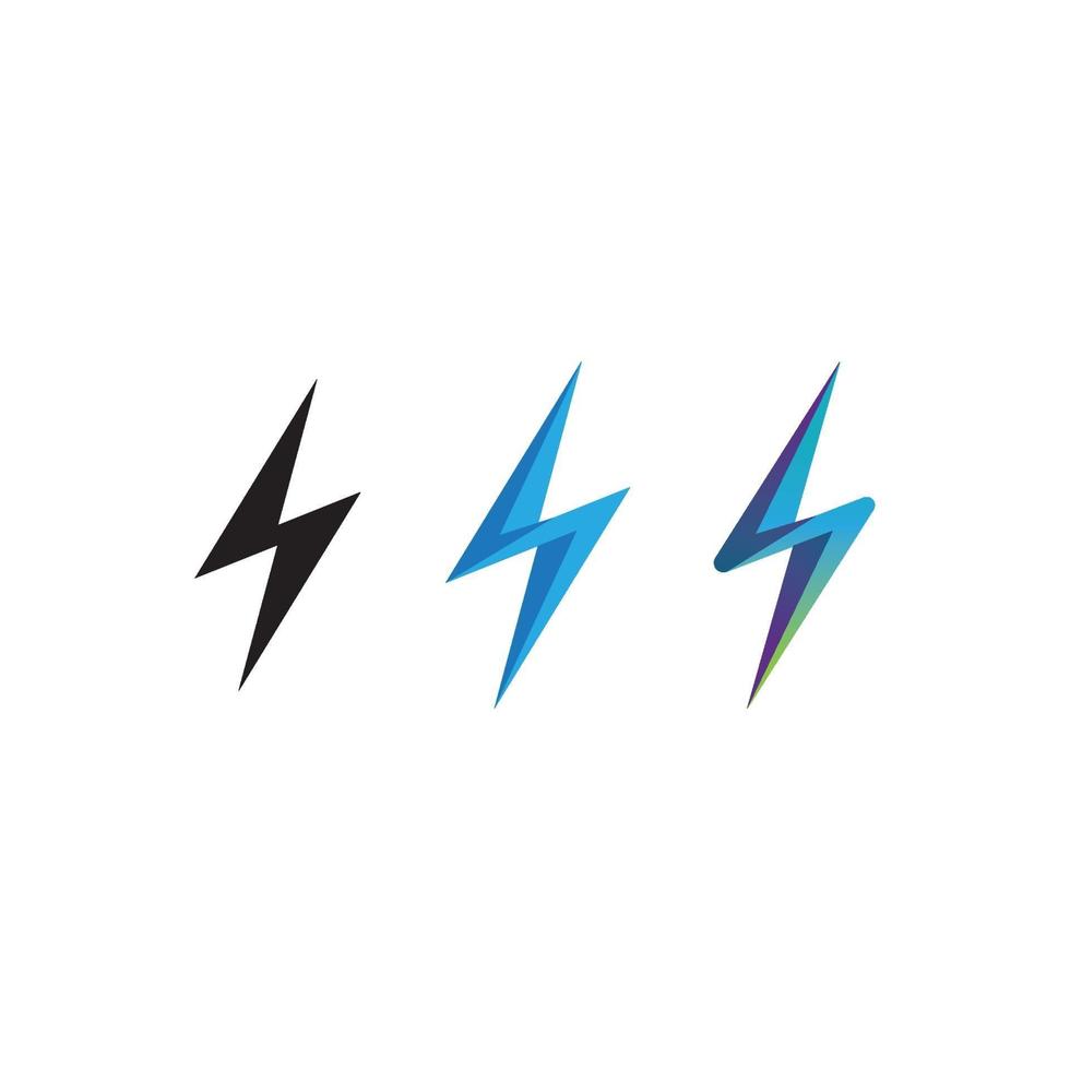 Lightning bolt vector signs, icons isolated over white