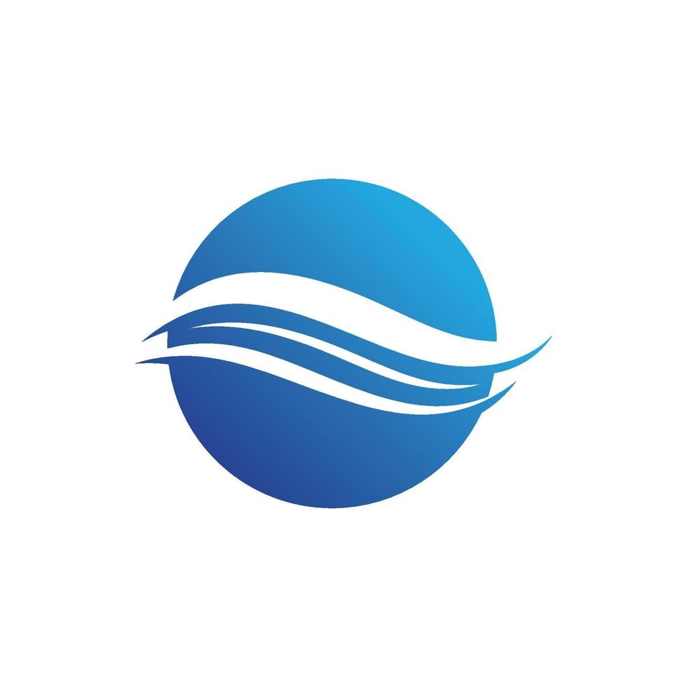 plantilla de vector de diseño de ilustración de logotipo de onda de agua