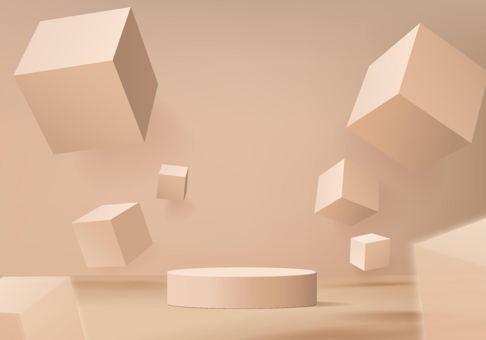 3d background products display podium scene with geometric platform