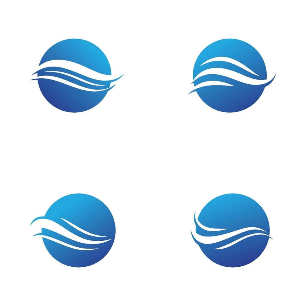 plantilla de vector de diseño de ilustración de logotipo de onda de agua