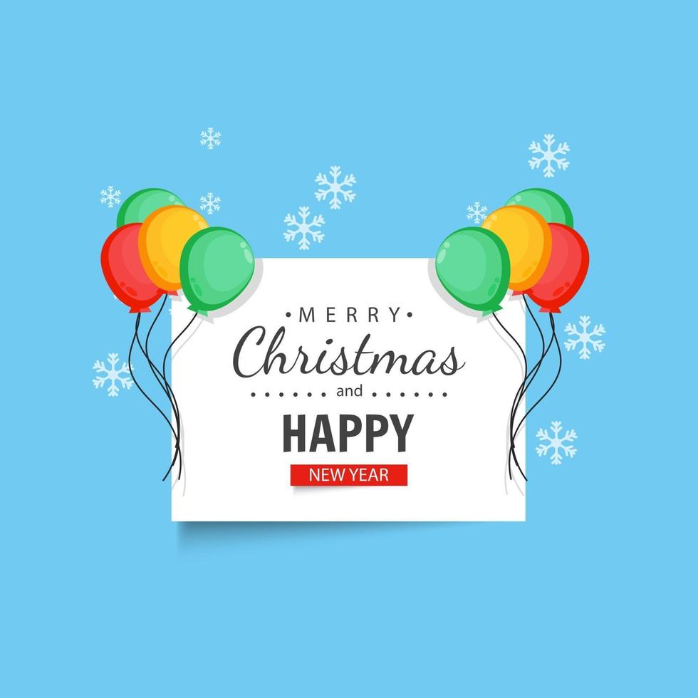 Christmas and New Year greetings with balloon decorations vector