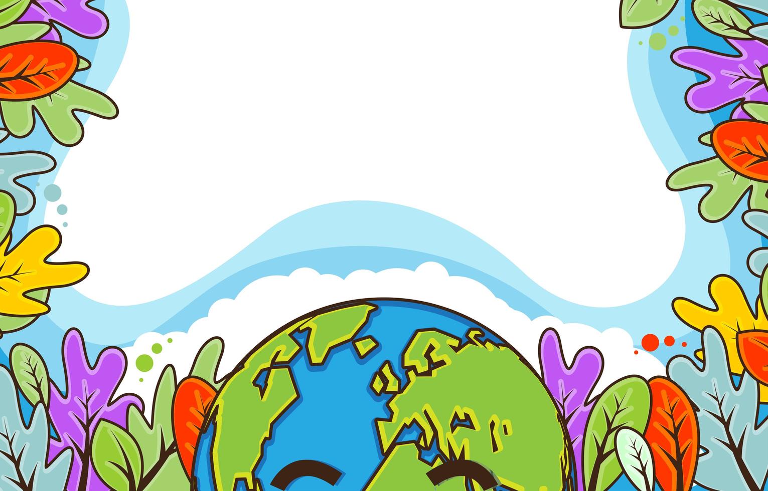 Flat Illustration of Earth Day Background Frame vector