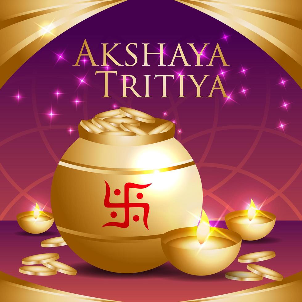 Akshaya Tritiya Festival Celebration vector