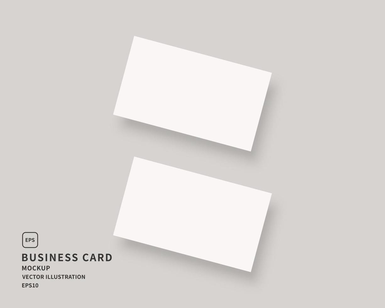 Blank business card mockup. Mockup of two horizontal business cards. Mockup vector isolated. Template design. Realistic vector illustration.