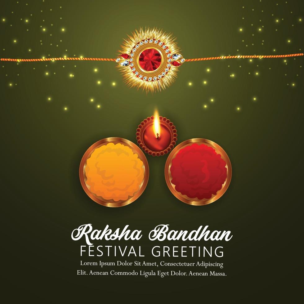 Happy raksha bandhan invitation greeting card vector