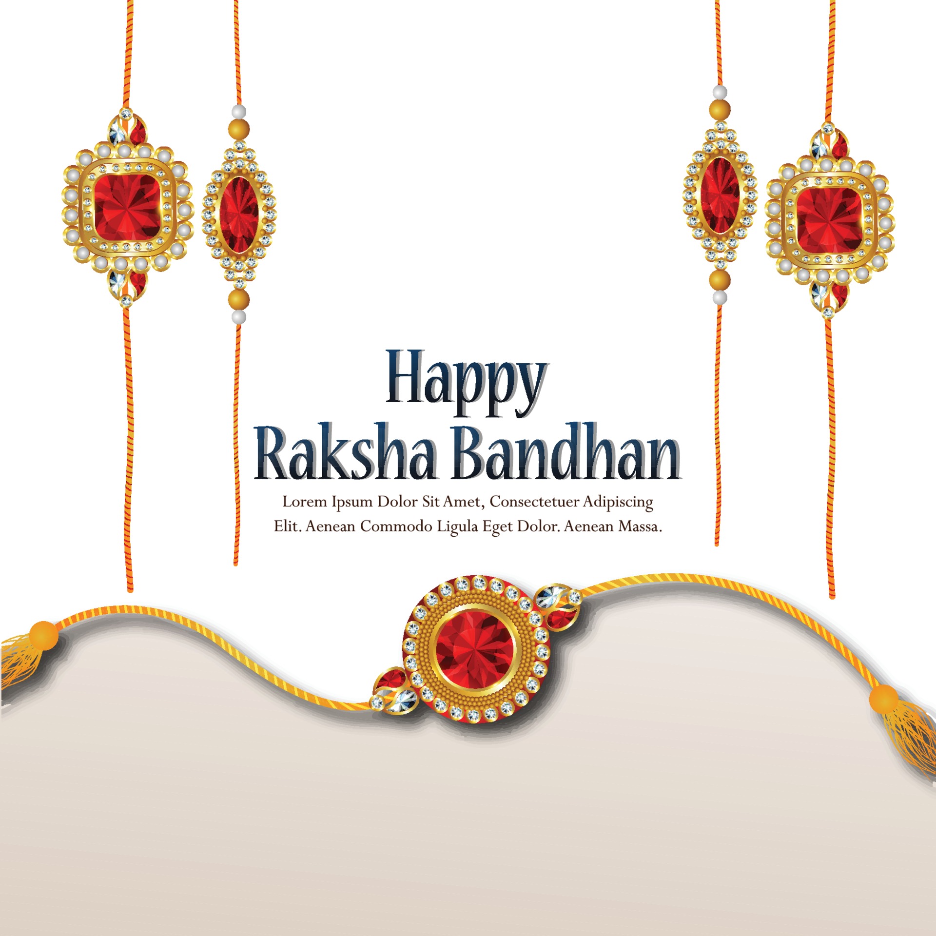 Creative rakhi for indian festival of raksha bandhan on white background  2195796 Vector Art at Vecteezy