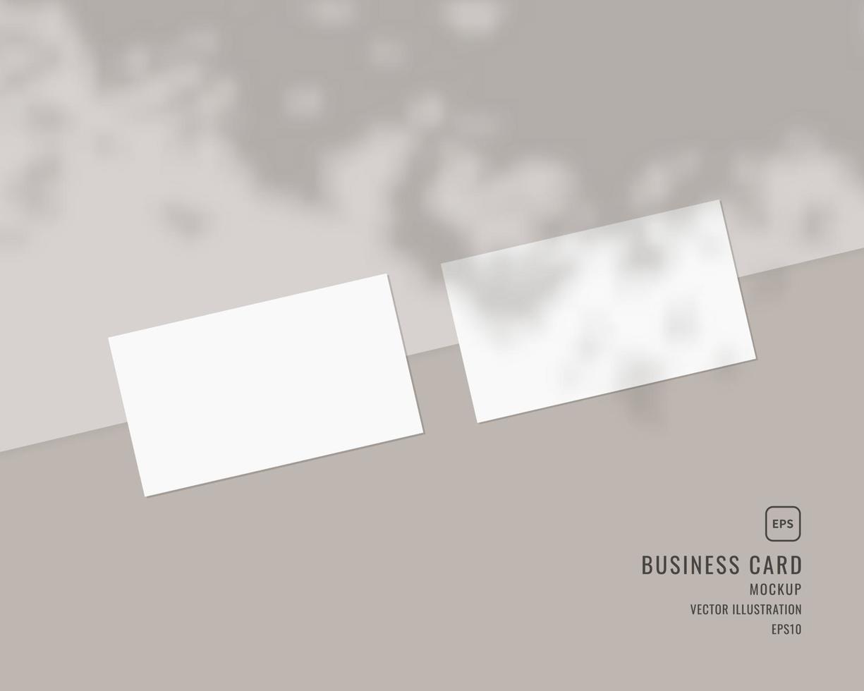 Blank business card mockup. Mockup of two horizontal business cards. Mockup vector isolated. Template design. Realistic vector illustration.