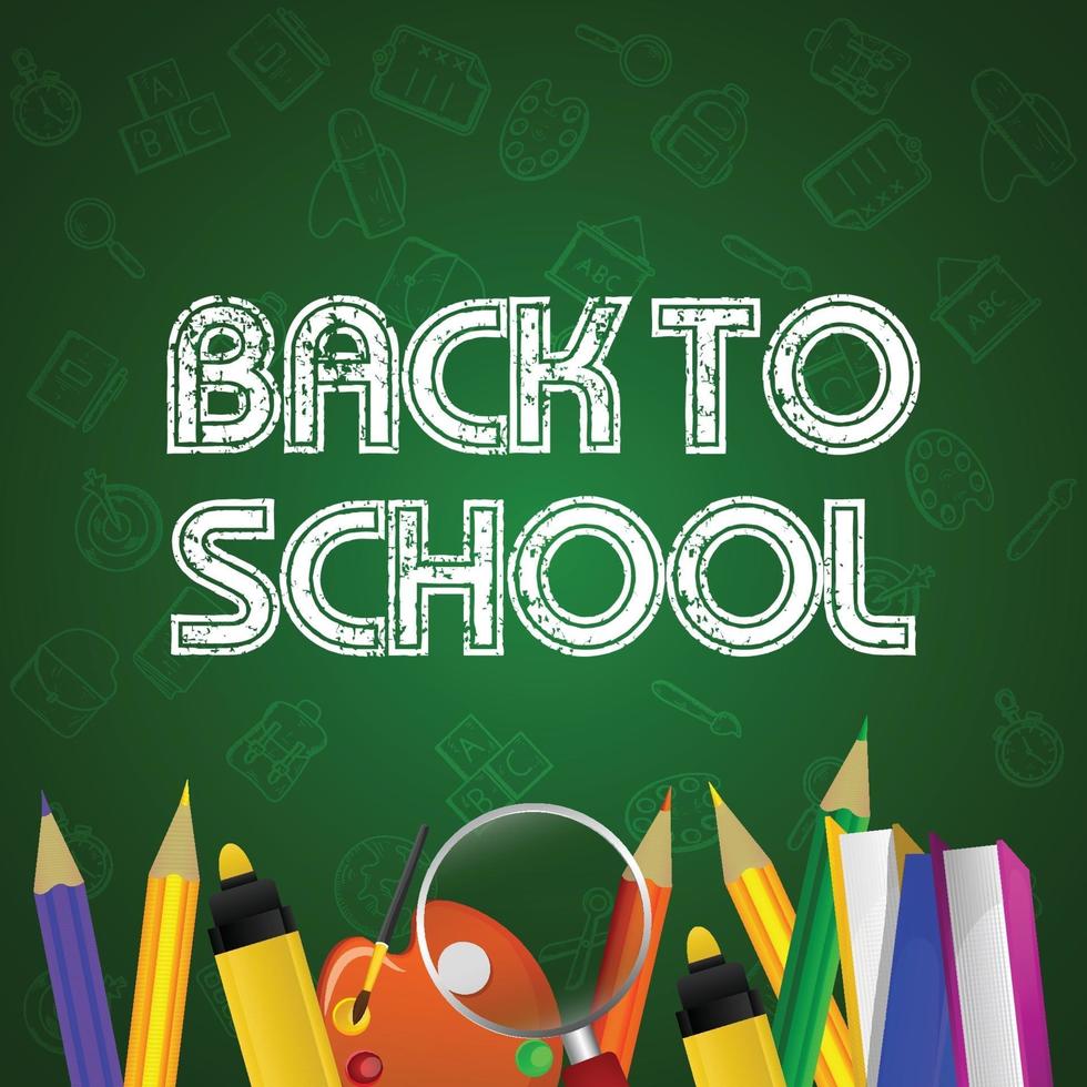 Hand draw illustration of back to school background vector