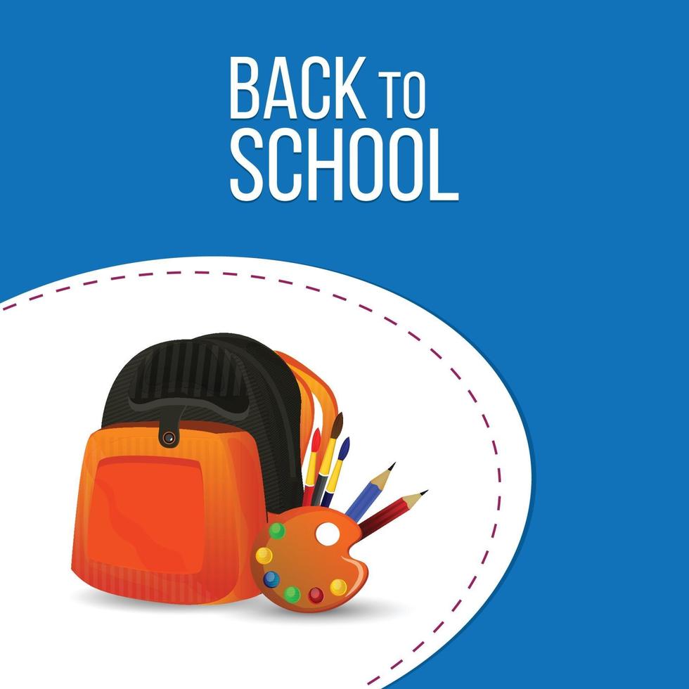 Vector illustration of back to school background with colorful pencil
