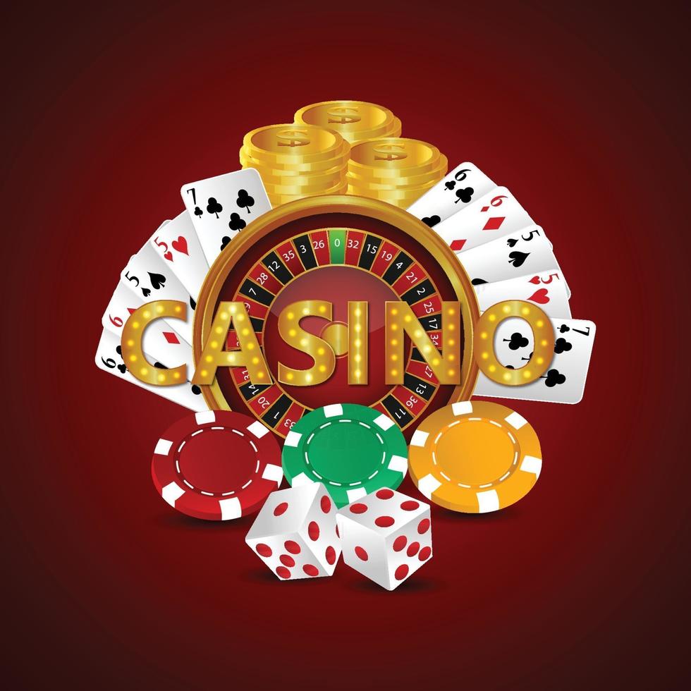 Tarjeta de invitación de lujo vip de torneo de casino con ruleta de casino vector