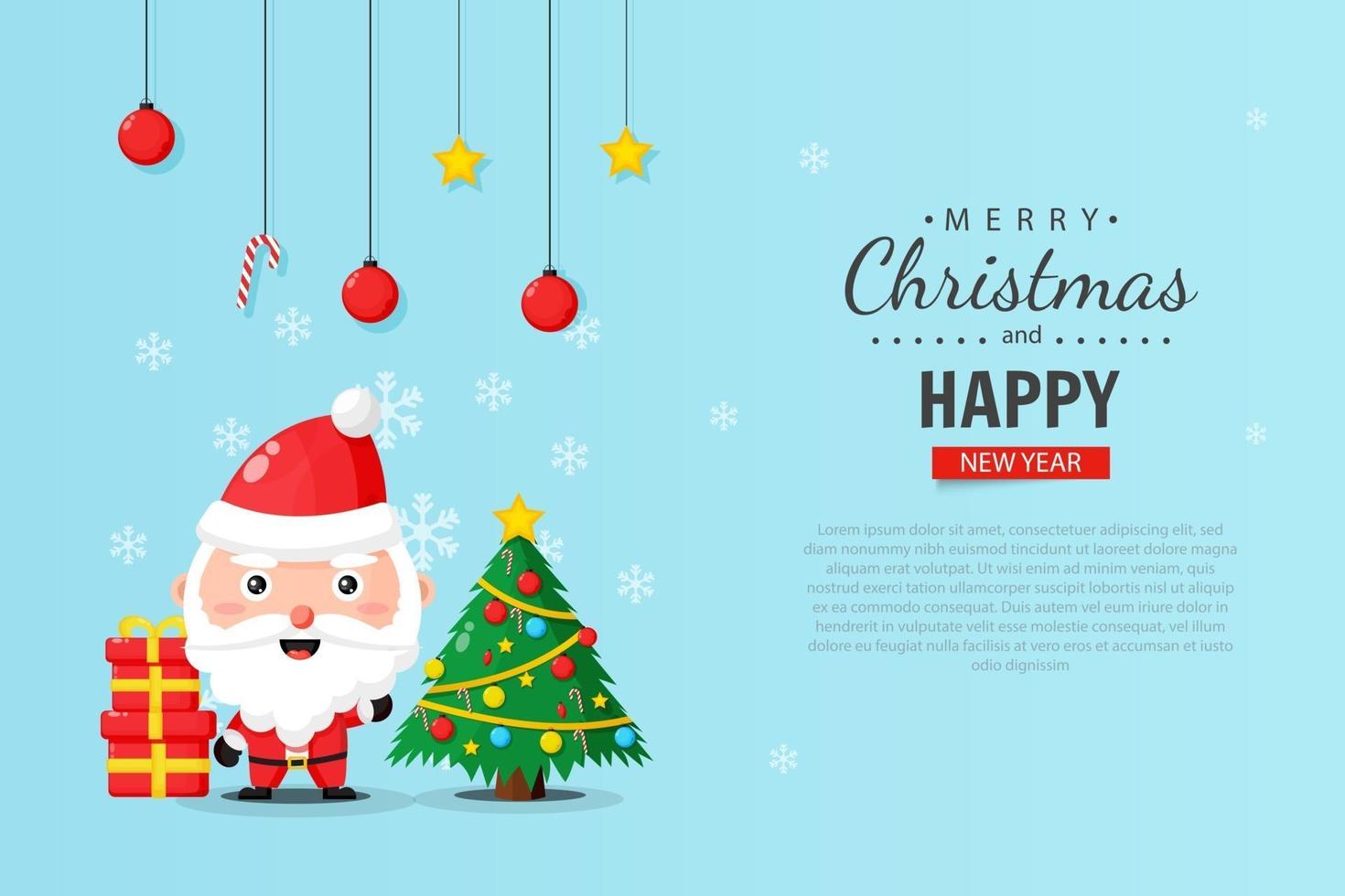 Merry Christmas banner design template vector