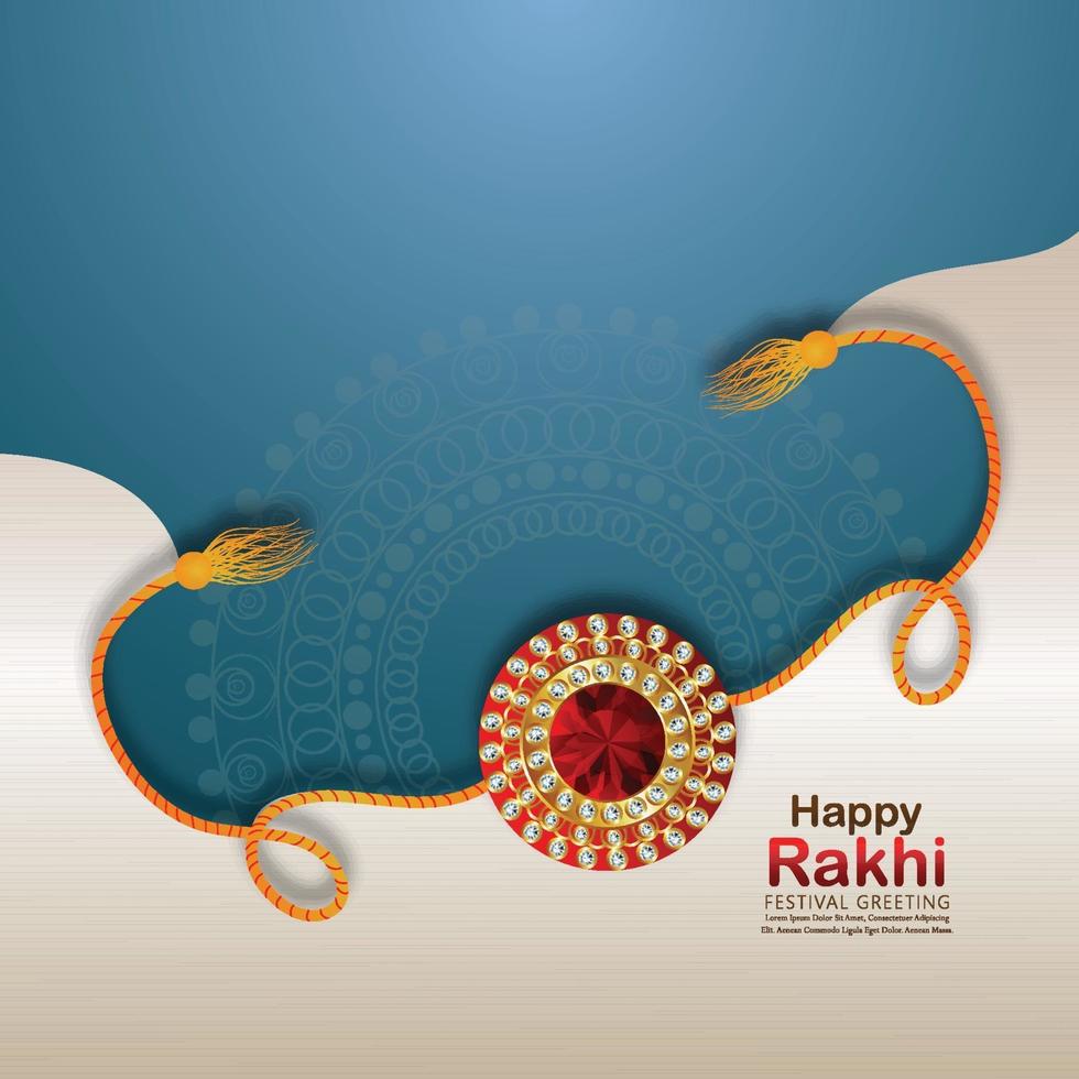 Rakhi card design for happy raksha bandhan celebration vector