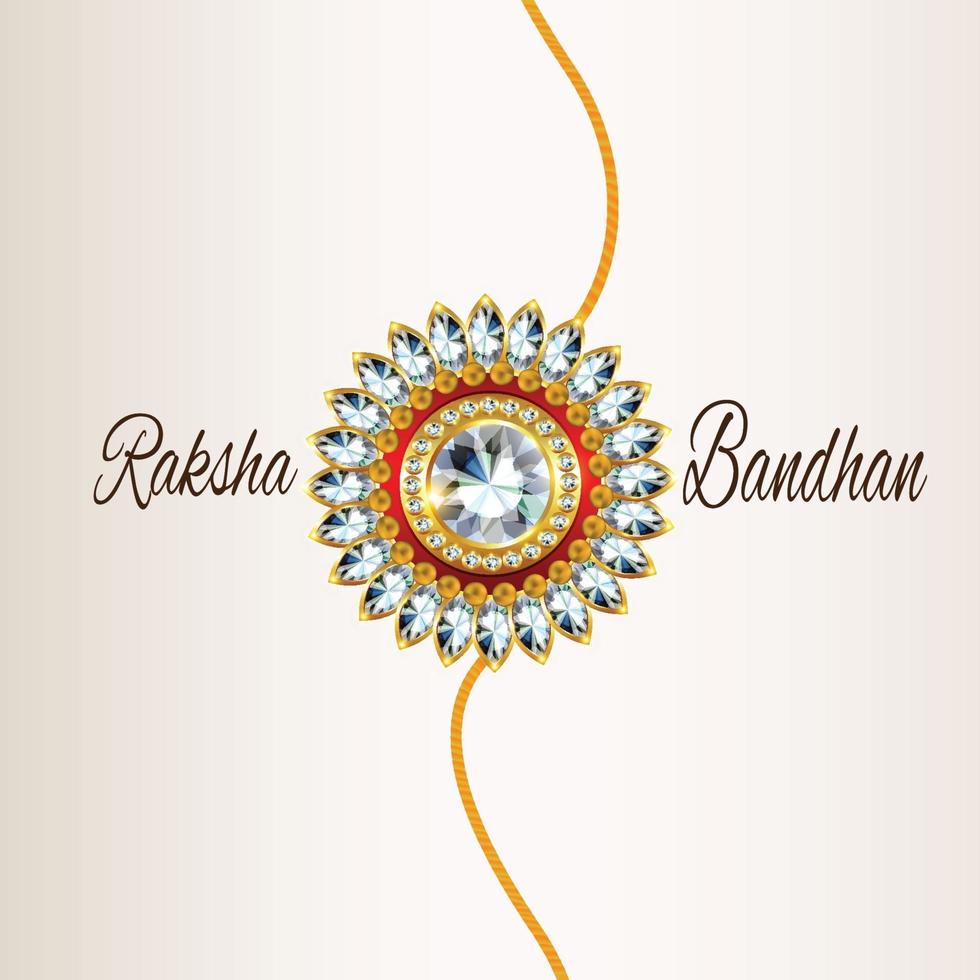 Happy raksha bandhan celebration greeting with creative rakhi on white background vector