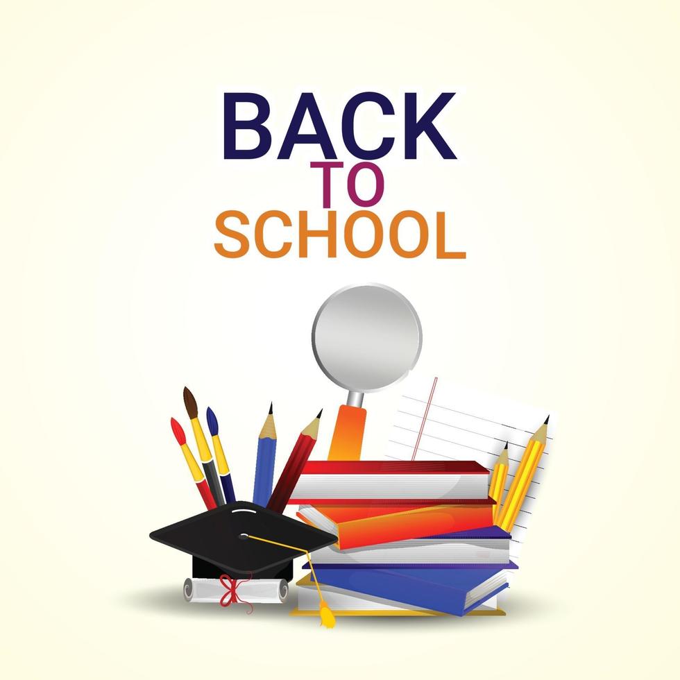 Back to school creative concept design and background vector