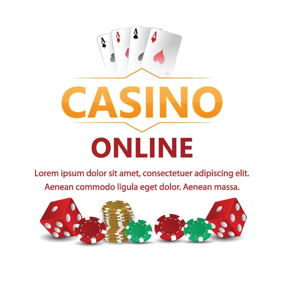 Fondo vip de lujo en línea del casino con fichas de casino y dados de póquer vector