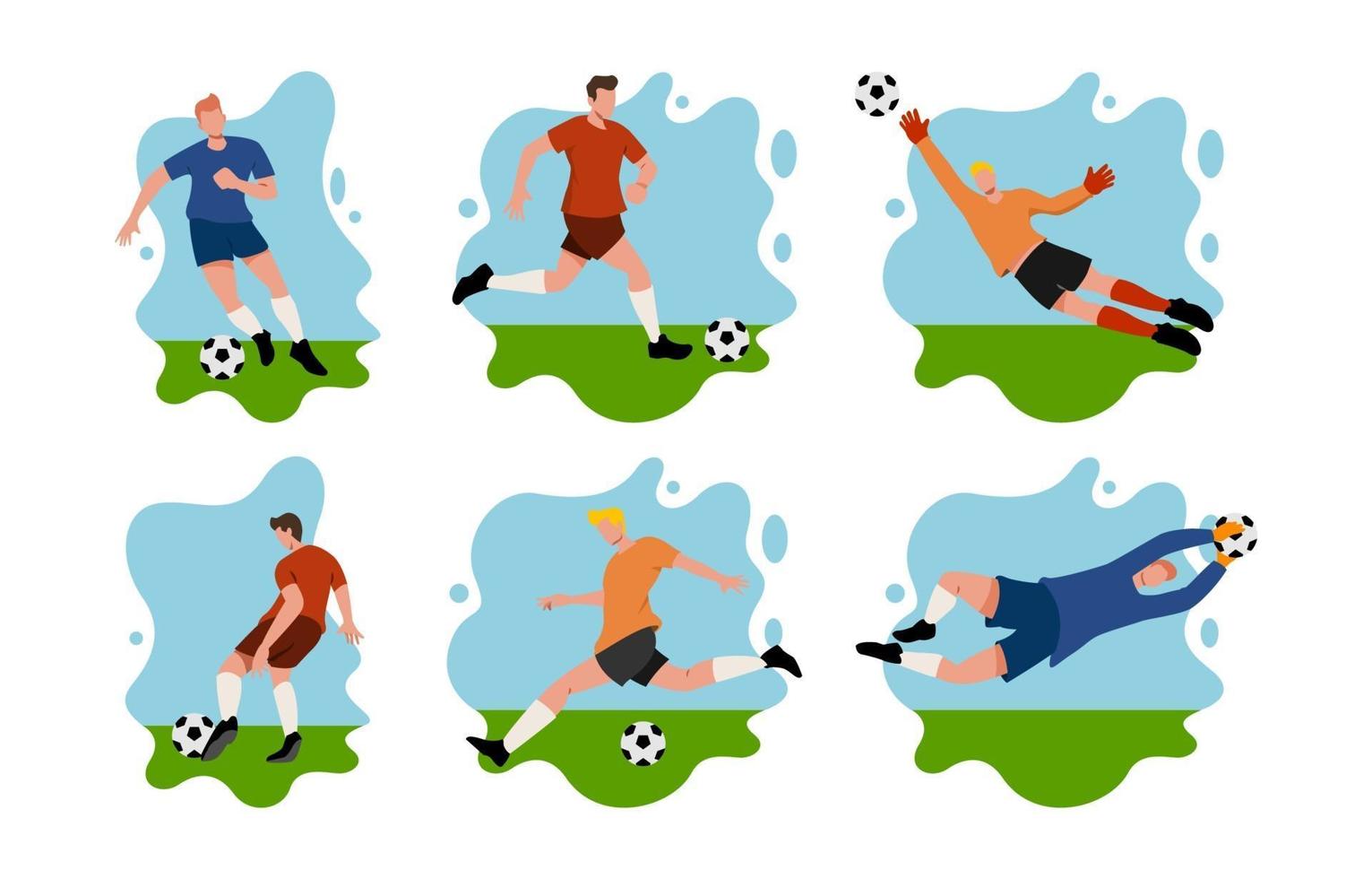 personajes de futbolista vector