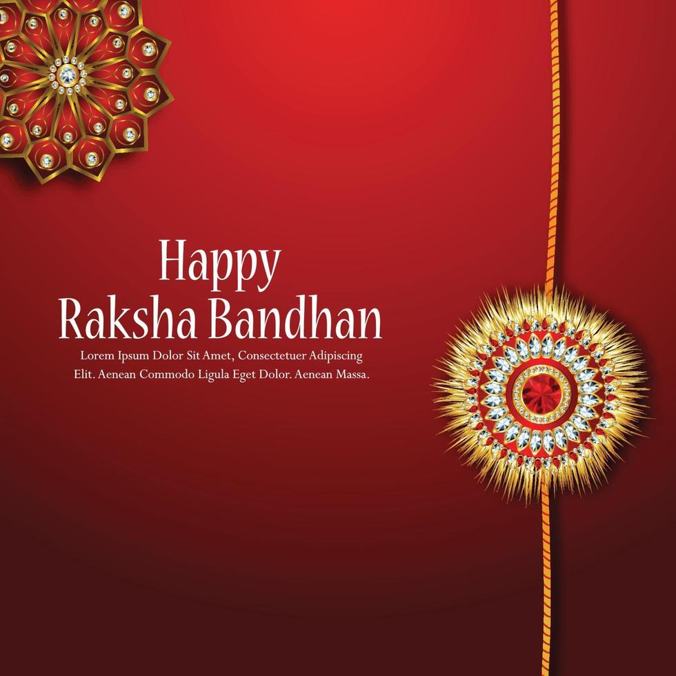 Realistic elements of happy raksha bandhan the festival of brother and sister vector