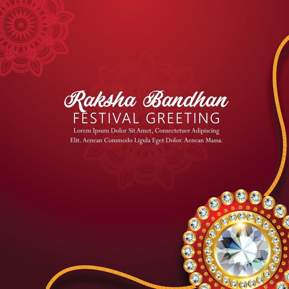 Happy raksha bandhan celebration greeting card with creative rakhi vector