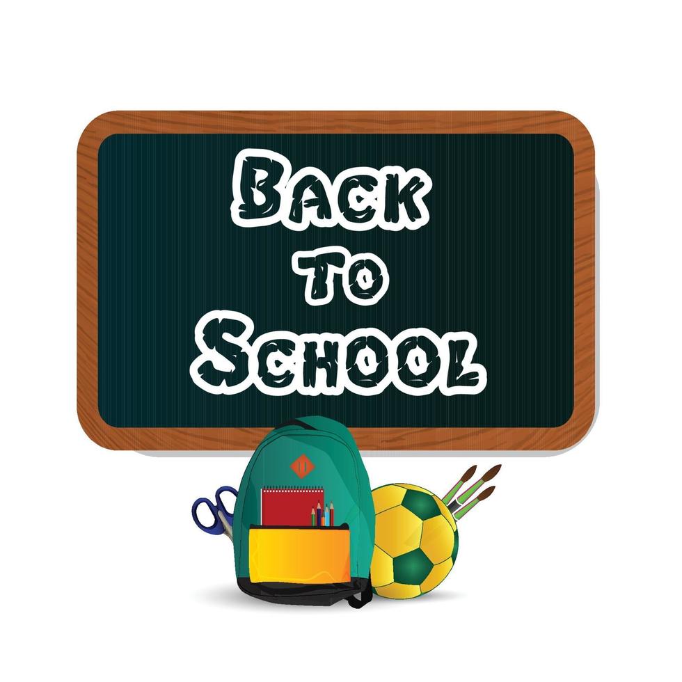 Back to school background with creative school elements with blackboard vector