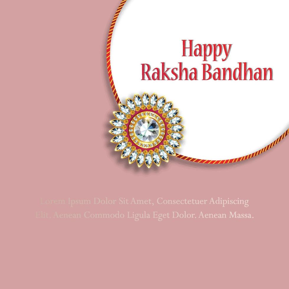 Creative realistic elements of happy raksha bandhan invitation card vector