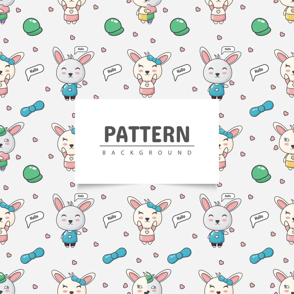 Cute rabbit seamless pattern vector