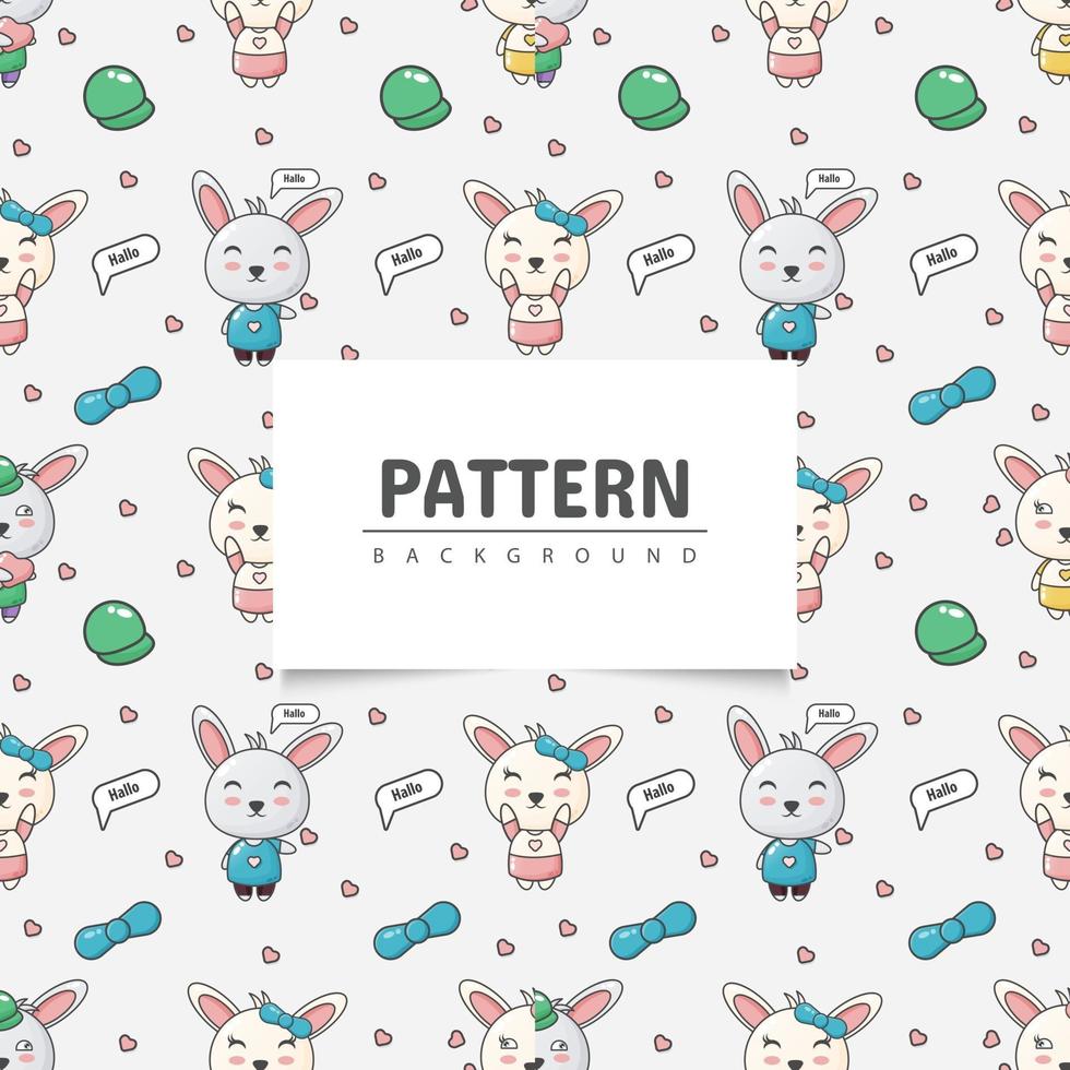 Cute rabbit seamless pattern vector