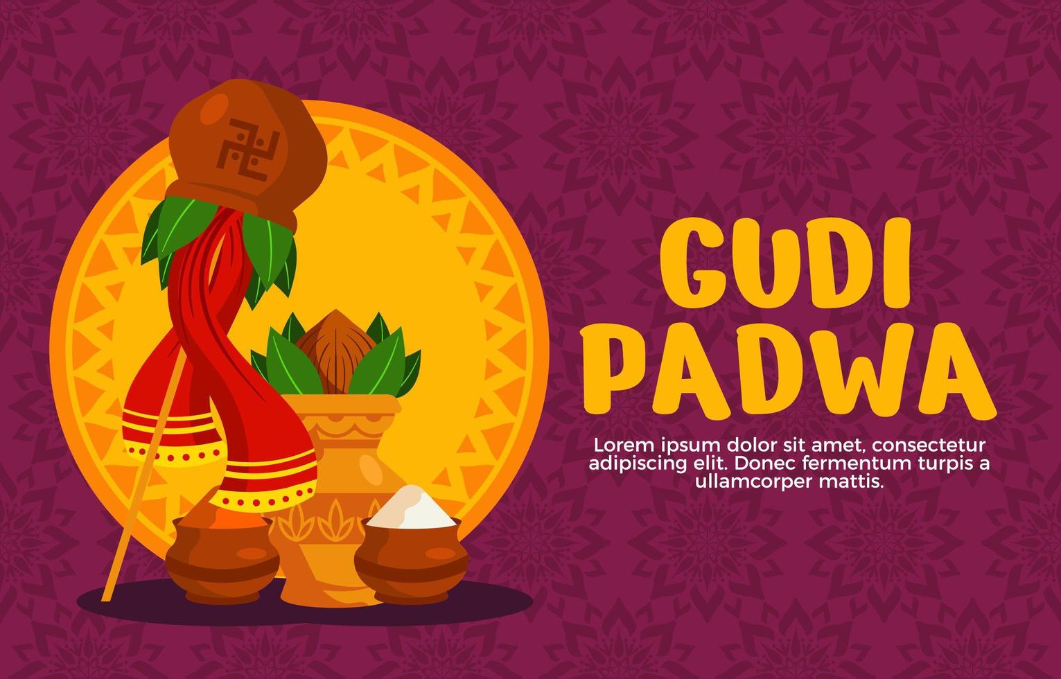 The Holy Tradition of Gudi Padwa Background vector