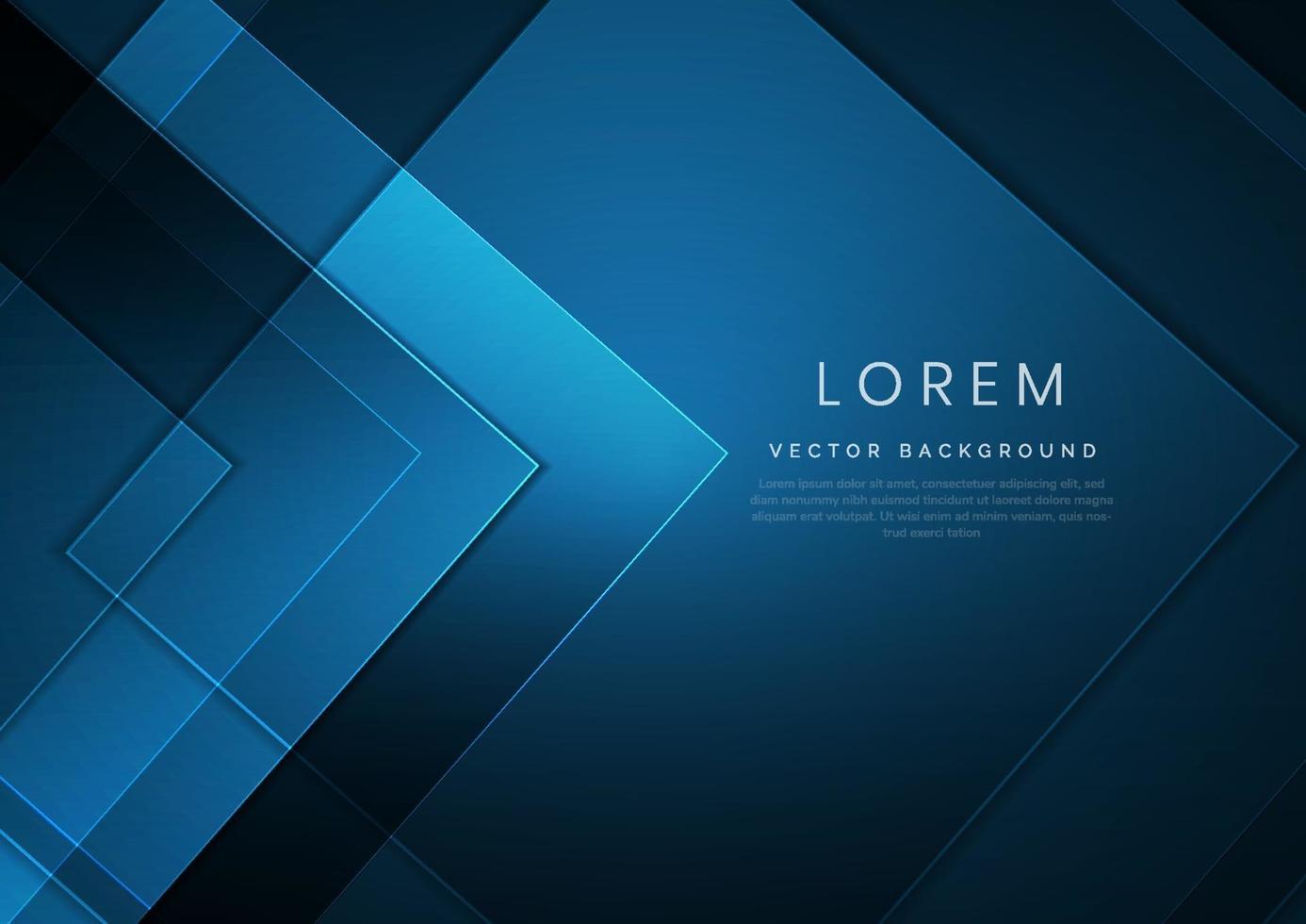 Abstract modern square blue geometric background with space for your text. Technology concept. vector
