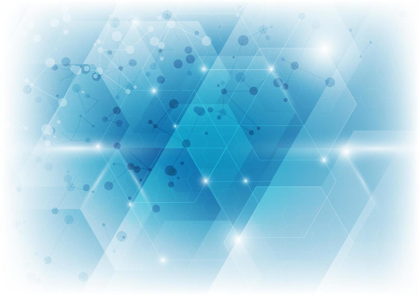 Abstract white and blue hexagon pattern background. Medical and science concept and structure molecule and communication. vector