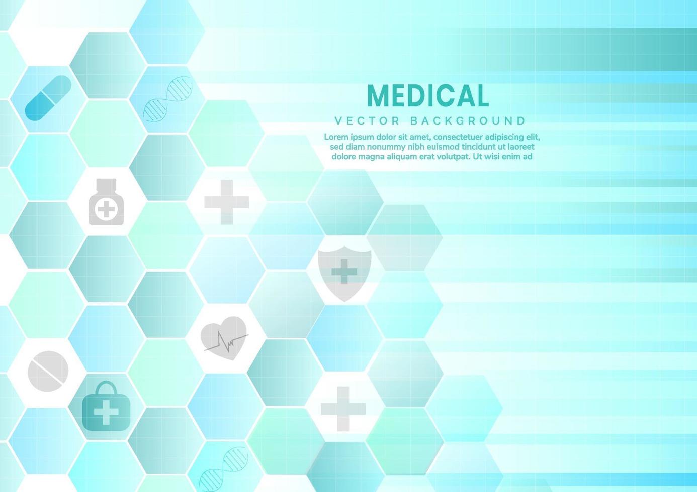 Abstract blue hexagon pattern background. Medical and science concept and health care icon pattern. vector