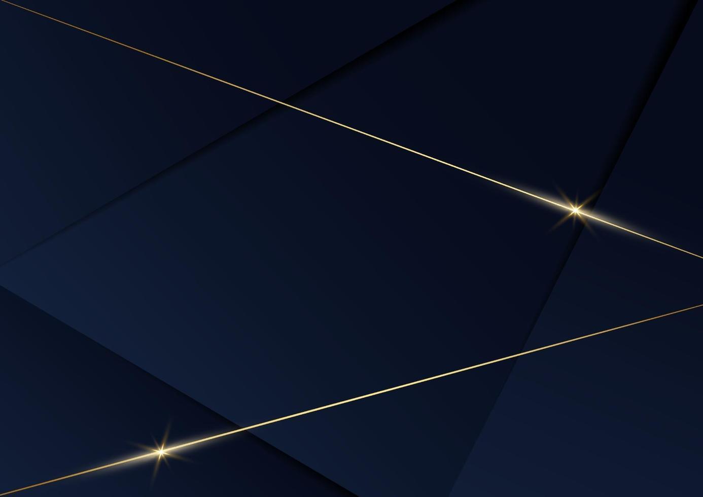 Abstract template blue geometric diagonal background with golden line. Luxury style. vector