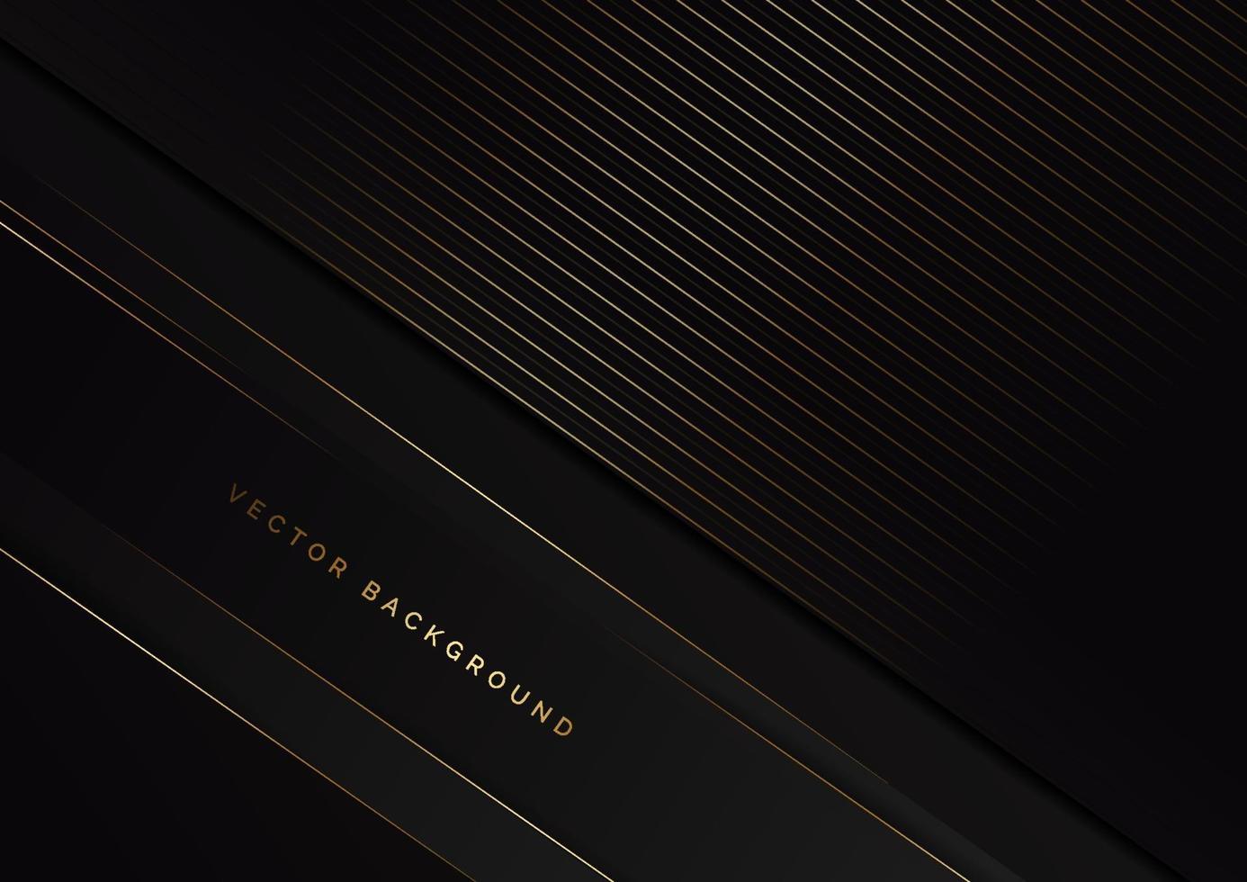 Abstract stripes golden lines diagonal overlap on black background. Luxury style. vector