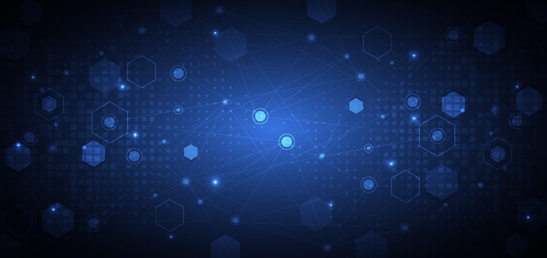 Abstract blue hexagon pattern background. Medical and science, technology connection concept. vector