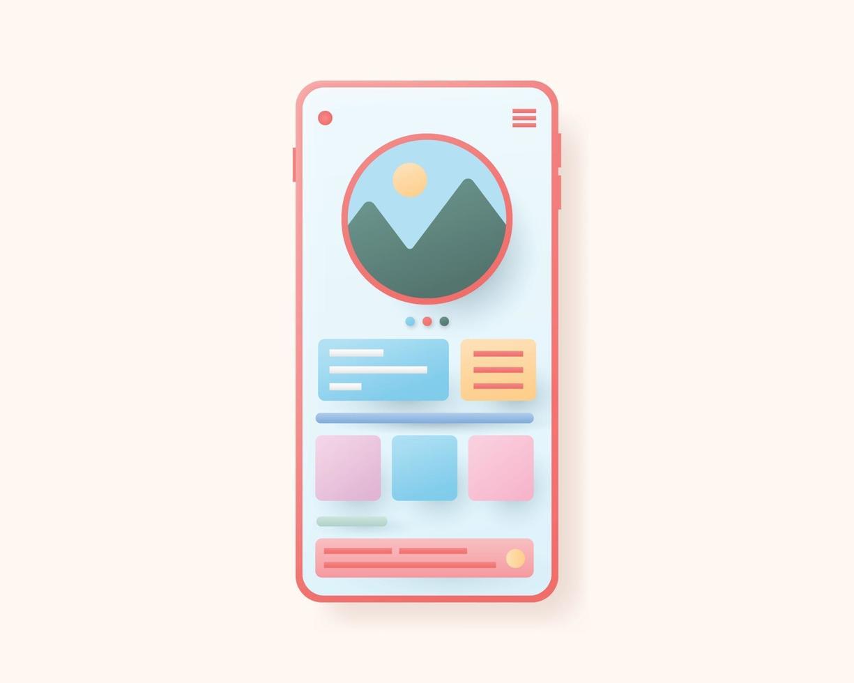 Mobile app development and web design concept. Application interface. Vector illustration.