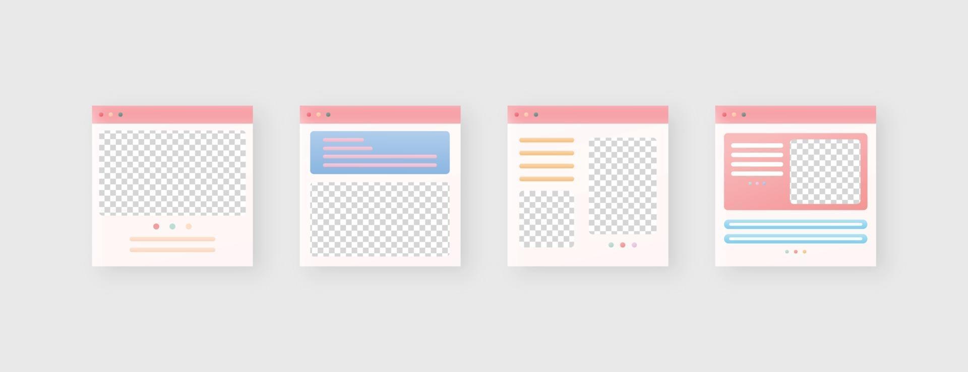 Social media template. Trendy editable social media post template. Mockup isolated. Template design. Vector illustration.