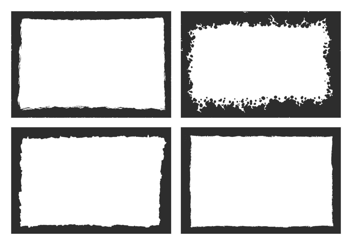 Abstract black grunge frames collection vector