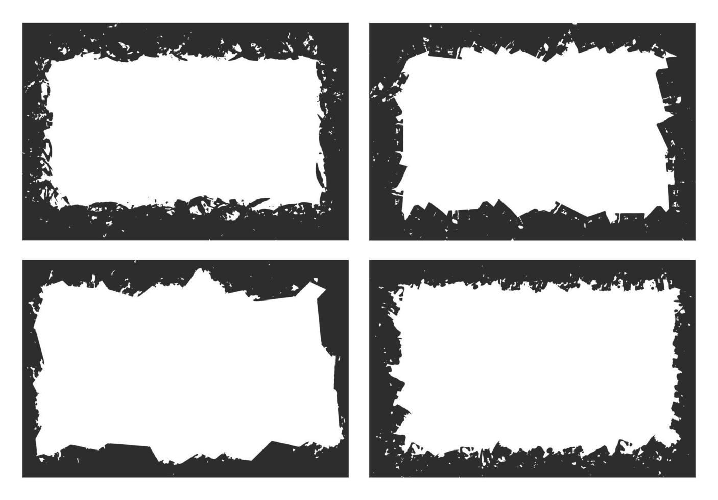 Abstract black grunge frames collection vector